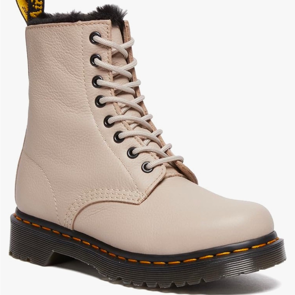 Dr. Martens Women's Beige Lace-Up Boots
